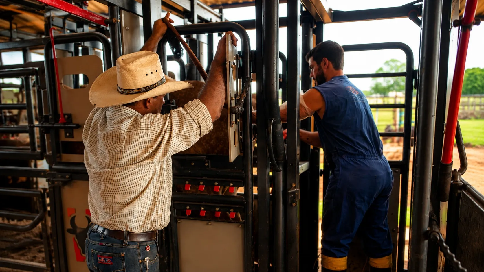 Equipe Fertilize realizando assistência veterinária em bovinos